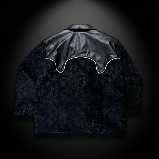 Contrast Lace Panel Jacket – Black