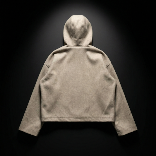 Cropped Hooded Jacket – Taupe