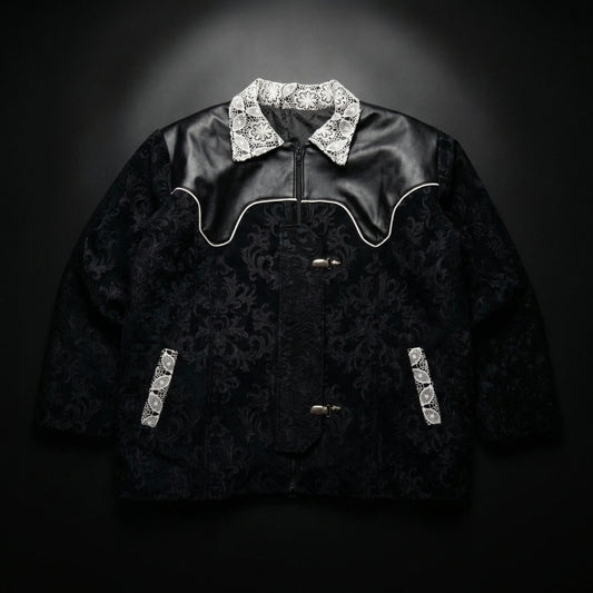 Contrast Lace Panel Jacket – Black