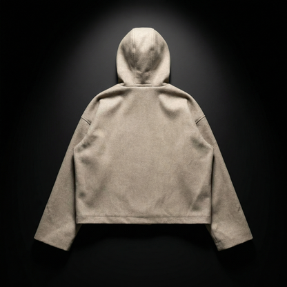 Cropped Hooded Jacket – Taupe
