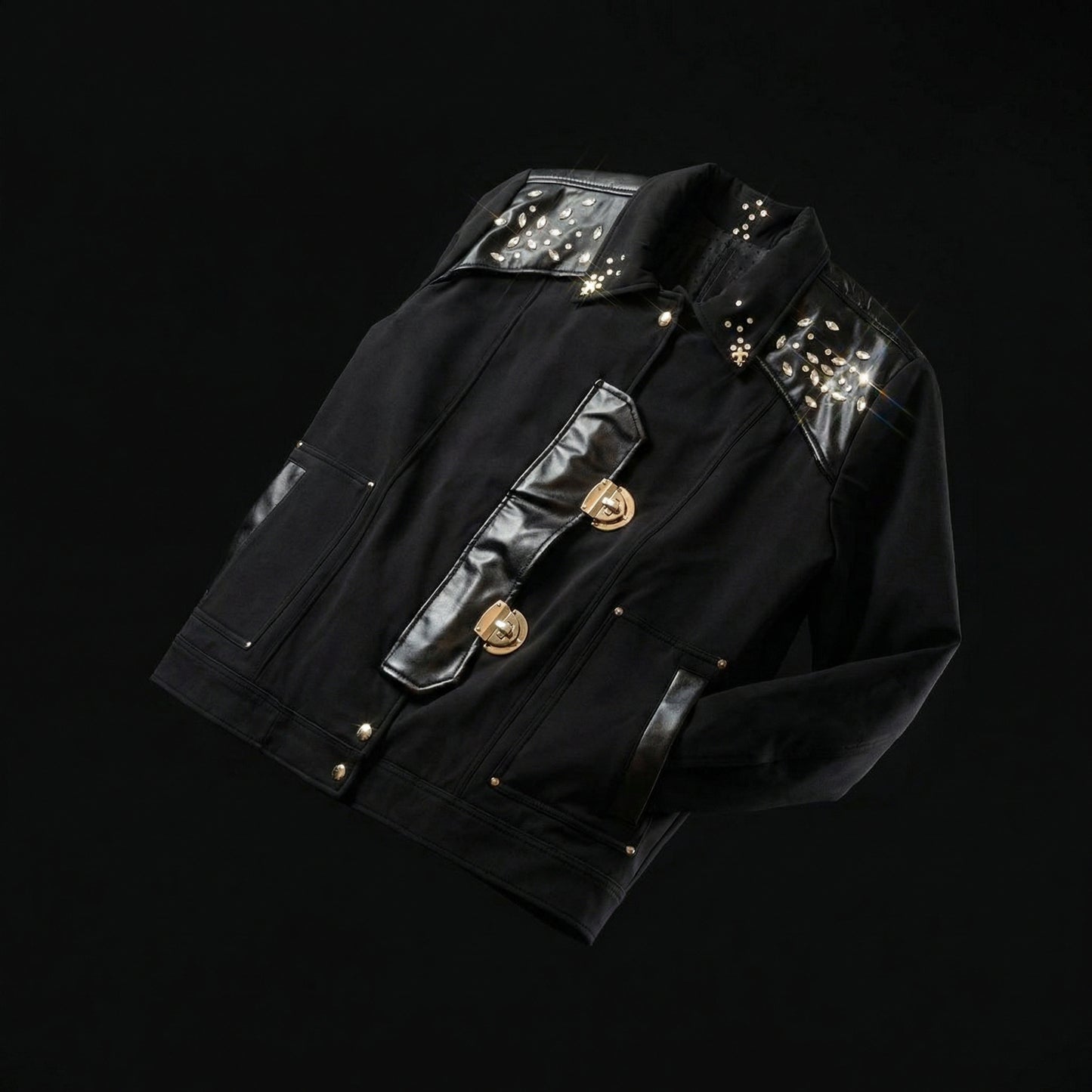 Embellished Panel Jacket – Black