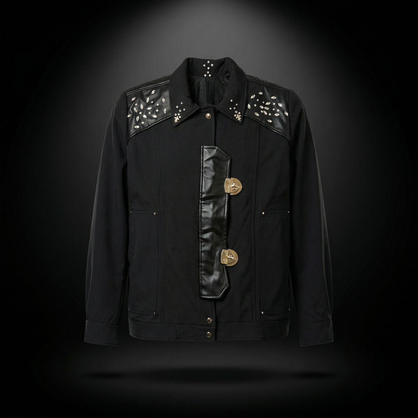 Embellished Panel Jacket – Black