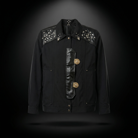 Embellished Panel Jacket – Black