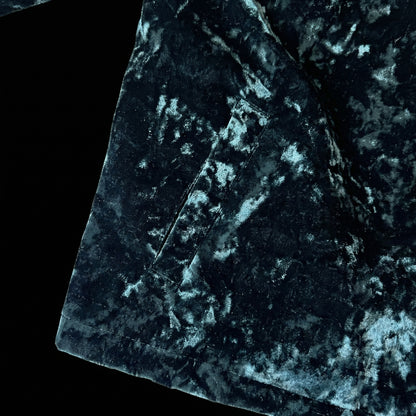 Crushed Velvet Open Jacket – Midnight